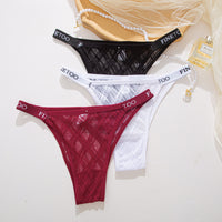Panties Letter Graphic Belt Sexy Hollow Out Cutout Seamless Women Briefs Girls Shorts Three pack