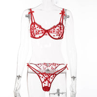 Small Heart Printing Mesh Transparent Sexy Sexy Suit