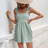 Stitching One Piece Pants Summer Sleeveless Strap Romper