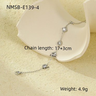 NMSB-E139-4 Steel Color White Diamond