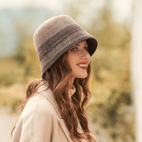 Autumn Winter Fisherman Hat French Elegant Real Wool Basin Hat Retro Simple Light Luxury Warm Fur Felt Hat
