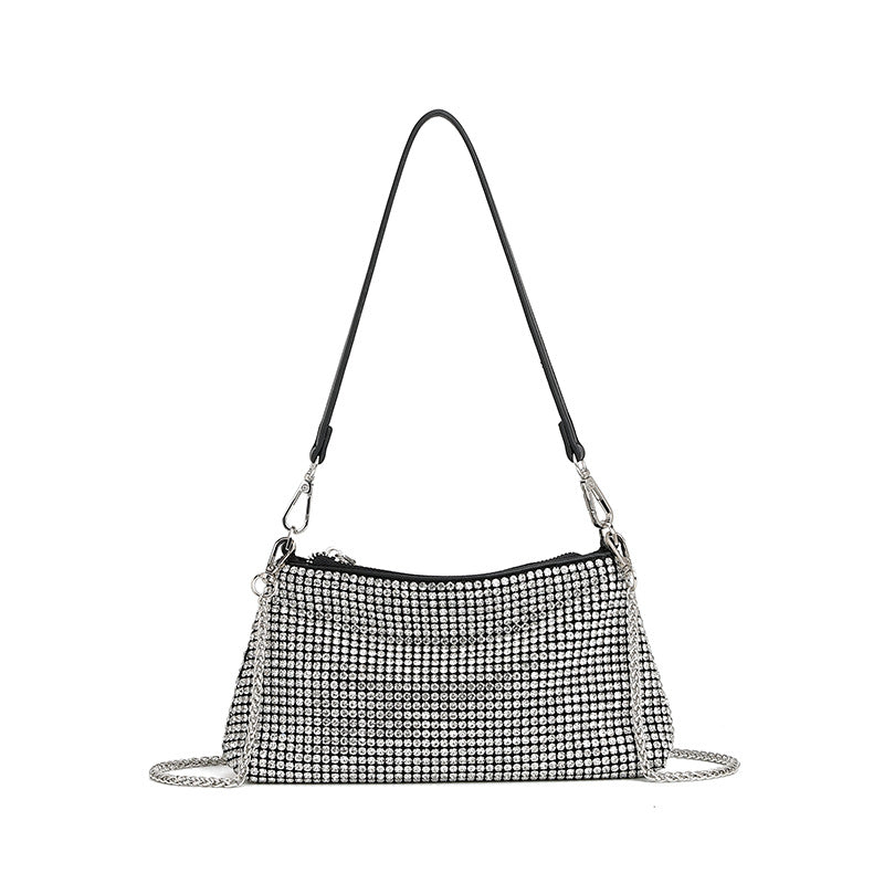 Rhinestone Bag Women Dinner Bag Full Diamond Portable Underarm Bag Diamond Embedded High Grade One Shoulder Crossbody