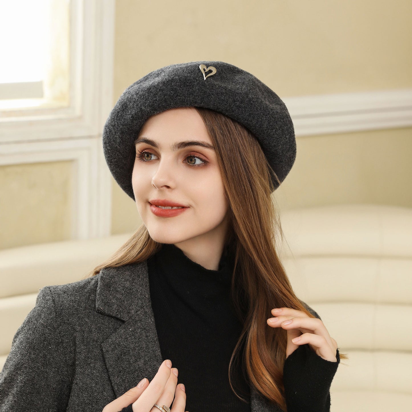 Autumn Winter Korean Retro Literary Elegance Wild Big Head Circumference Show Face Small Beret