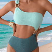 Bikini Color Matching Snake Cloth Hollow Out Cutout out Sexy Swimsuit Bikini Swimsuit for Women