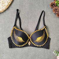 Golden Angel Wings Beaded Corset Short Chest Seamless Bare Back Body Shaping Bullet Tube Top Women