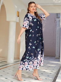 Plus Size Women Clothing Office Loose Printed Women Clothes Dress