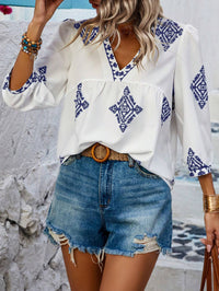White Background with Blue Print