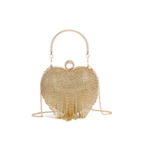 Diamond Embedded Heart Shaped Handbag Women Dinner Rhinestone Cocktail Evening Dress Bag Socialite Cheongsam Small Bag