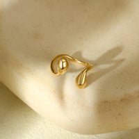 Irregular Asymmetric round Water Drop Titanium Steel Bracelet All Match Stainless Steel Bracelet Ring Set