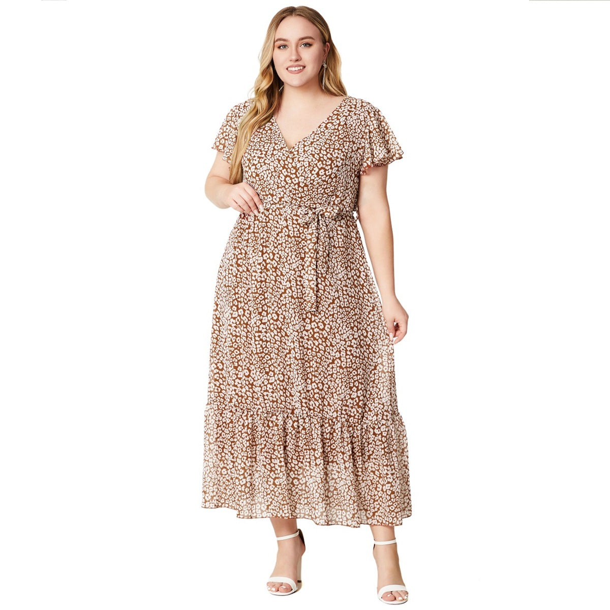 Plus Size Summer Women Clothes V-neck Dress