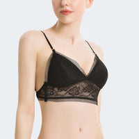 bralette French Sexy U-Shaped Beauty Back Underwear Women Wireless Thin Bra Invisible Backless Lace Triangle Cup Bra Summer