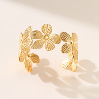 Floral 18K Titanium Steel Bracelet Exaggerated Personalized Stainless Steel Petals Bracelet Jewelry Women