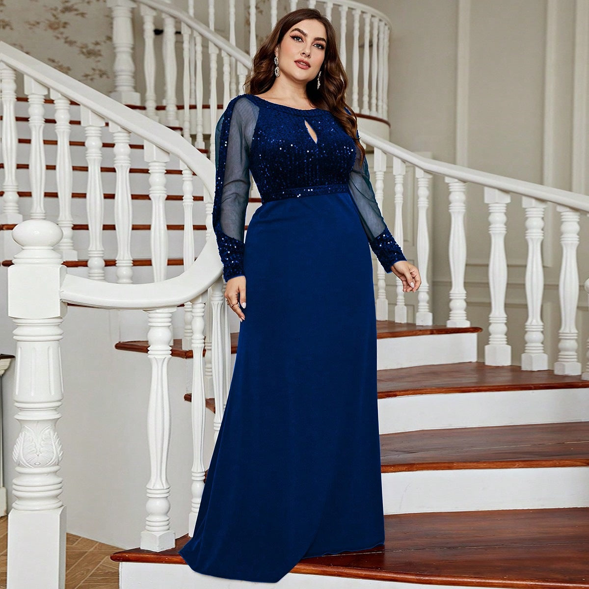 Plus Size Evening Dress Summer Slim Solid Color Dress Party Gathering Cocktail