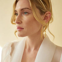 18K Gold Stainless Steel Hemisphere Ball Embellished Earrings Accessories