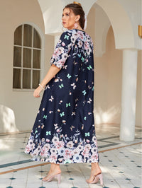 Plus Size Women Clothing Office Loose Printed Women Clothes Dress