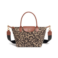 Leopard Print Dumpling Bag Women Trendy Hand Carrying Bag Large Capacity Casual All Match Shoulder Bag Cotton Linen High Quality Crossbody Bag