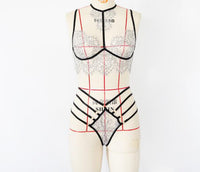 Sexy Lingerie Sexy Halter Binding Three-Point Lace See-through Suit
