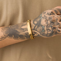 Vacuum Gold Plated Titanium Steel Bracelet Laser Laser Lettering DIY Trendy Stainless Steel Bracelet