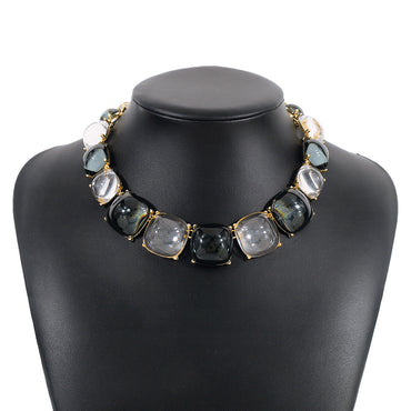 Gray White Gray Necklace