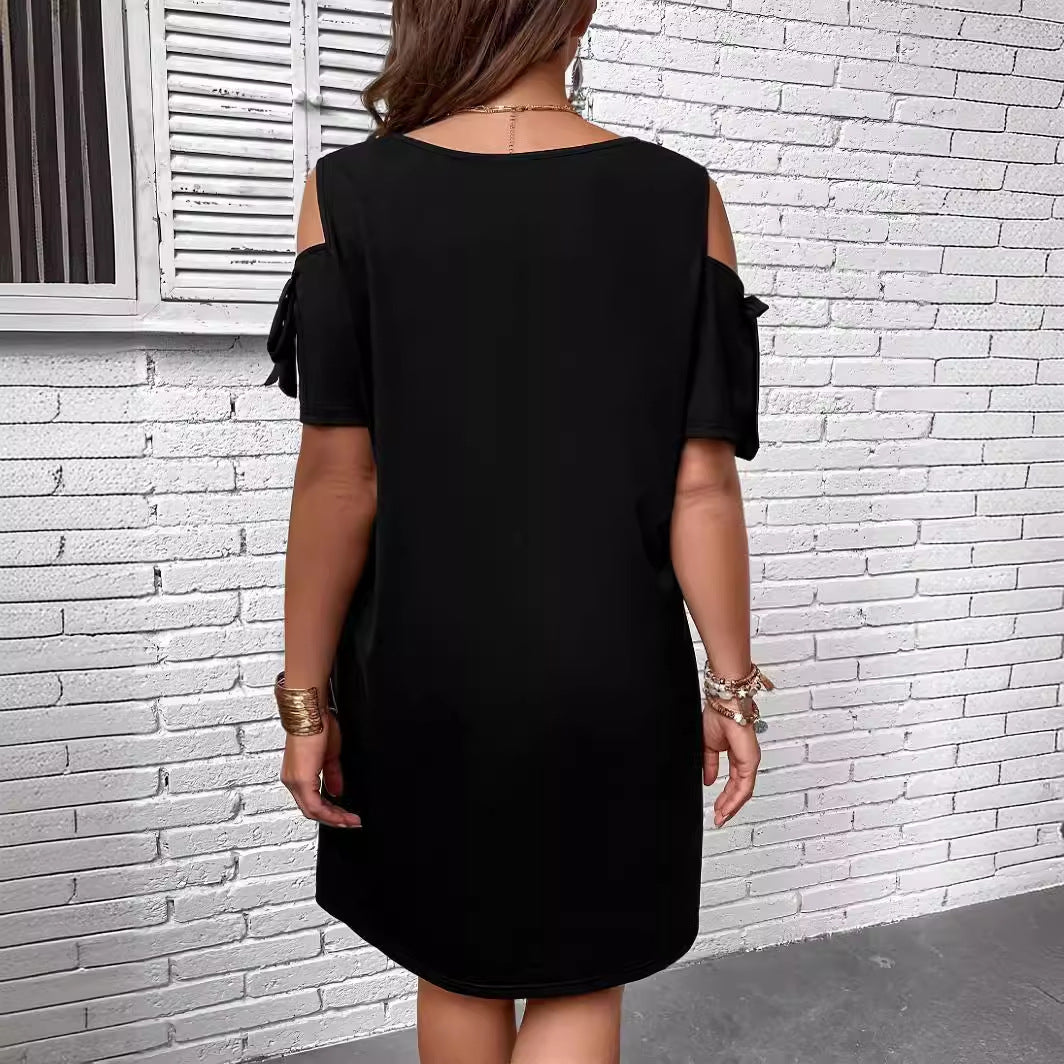 Spring Summer Sexy Sexy High Elastic Solid Color plus Size Women Dress