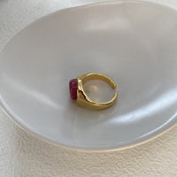 Red Gemstone Ring Special Interest Design Adjustable Open Ended Ring Elegant High Sense All Matching Graceful Index Finger Ring