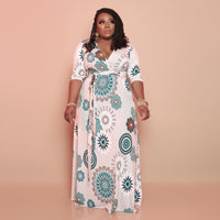 Plus Size Summer Printing Loose Long Women Dress