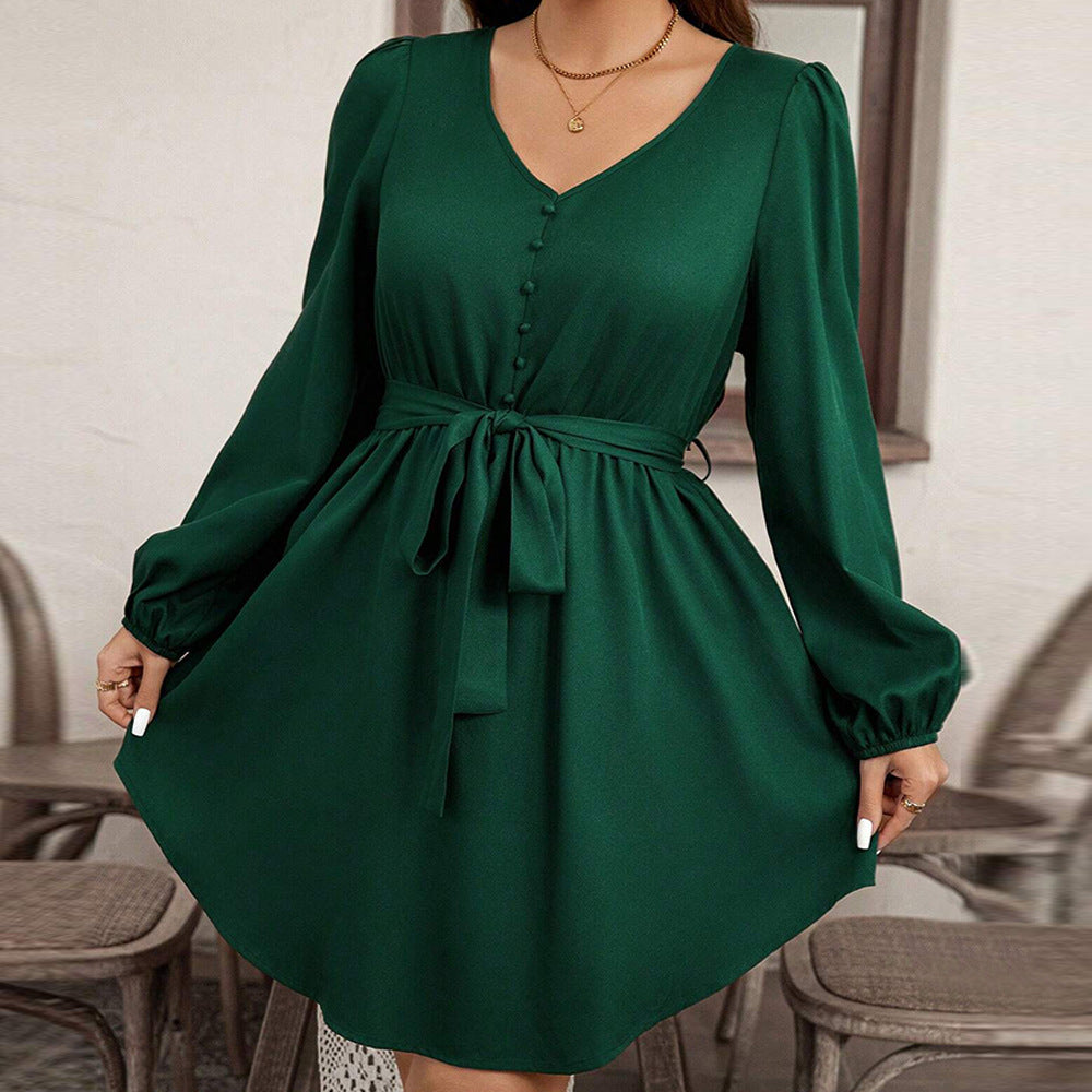 Plus Size Women Clothing Intellectual Dress Fall Winter Make You Look Younger Elegant High Waist Sexy