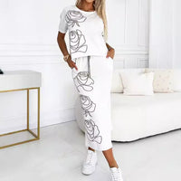 Autumn Women Clothing Printed Two Piece Printed Skirt Sets
