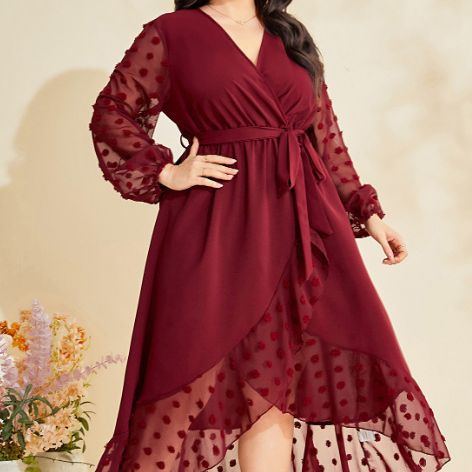 Plus Size Printed Pullover Office Maxi Dress Middle East Plus Size Women Dress Women
