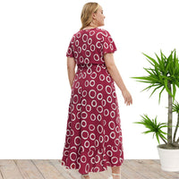 Plus Size Women Clothing Summer Short Sleeve Dress Maxi Dress