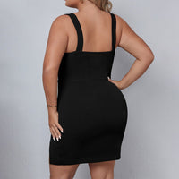 Plus Size Women Clothing Simple Dress Spring Summer Slim Slimming Short Dress