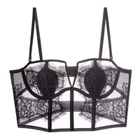 French Eyelashes Lace Sexy Lingerie Thin Back Shaping Soft Steel Ring Boning Corset Boning Corset Body Shaping Vest Bra Set