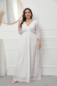Plus Size Spring Women Clothing Lace Dress Evening Maxi Dress