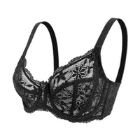 Lace Bra Steel Ring Thin No Cotton Cup Comfortable Breathable Top Support Adjustable Sexy Underwear Women