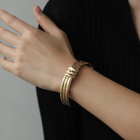 Spring Summer Retro Simple Pattern Hollow Out Cutout Bracelet Women Ornament