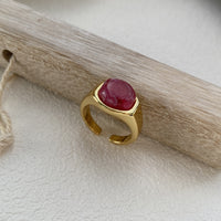 Red Gemstone Ring Special Interest Design Adjustable Open Ended Ring Elegant High Sense All Matching Graceful Index Finger Ring