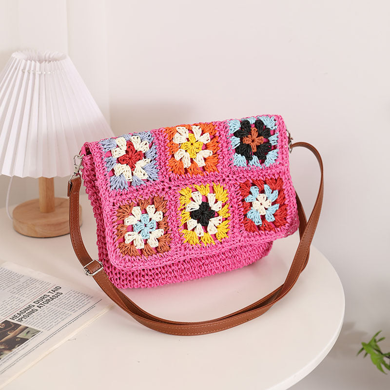 Grandma Plaid Crossbody Pink