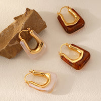 Retro U Shaped Acrylic Earring Eardrop High Sense French Simple Exquisite Ear Clips Earrings Women