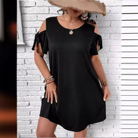 Spring Summer Sexy Sexy High Elastic Solid Color plus Size Women Dress