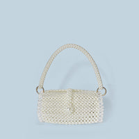 Retro Dinner Cans Pearl Bag Acrylic Beads Hand Carrying Knitting Beaded Pouch Mobile Phone Bag