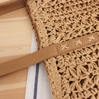 Solid Color Paper String Hand-Woven Bag Mori Hand Carrying Seaside Holiday Square Straw Bag Women Bag
