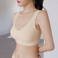 Women Korean Seamless Underwear V Neck U Shaped Beauty Back Push Up Fengying Vest Bra Wireless Comfortable Bra