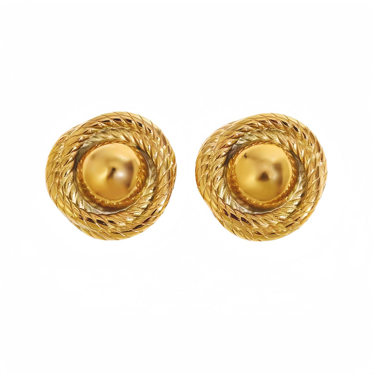 Titanium Steel Spiral Earrings Special Interest Design Trend Exaggerated Modeling Stainless Steel Embellished