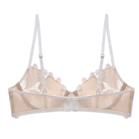 Sexy Underwear Women Three Dimensional Embroidered Mesh Stitching Ultra Thin with Steel Ring Push up Bra Set