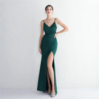 Long Sleeveless Split Debutante Gala Dinner Slim Fit Fishtail Wedding Dress