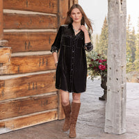 Autumn Winter Solid Color Shirt Dress Women Office All Matching Loose Casual Velvet Knee Length Long Sleeve Short Dress
