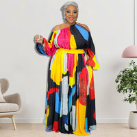 Plus Size Women Clothes Winter New Left Right off-Shoulder Women Dress New