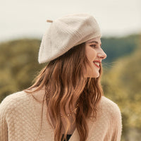 Autumn Winter Sequin Knitted Beret Women Painter Cap Woolen Cap Women Painter Painter Cap Trendy