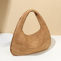 Chic Leather Bag Women Large Capacity Fashionable Large Capacity Underarm Bag Frosted Soft Surface One Shoulder Selenodont Bag