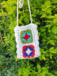 Handmade Knitting Wool Crochet Internet Celebrity Ethnic Mobile Phone Bag Mixed Color Random One-Piece Crossbody Bag